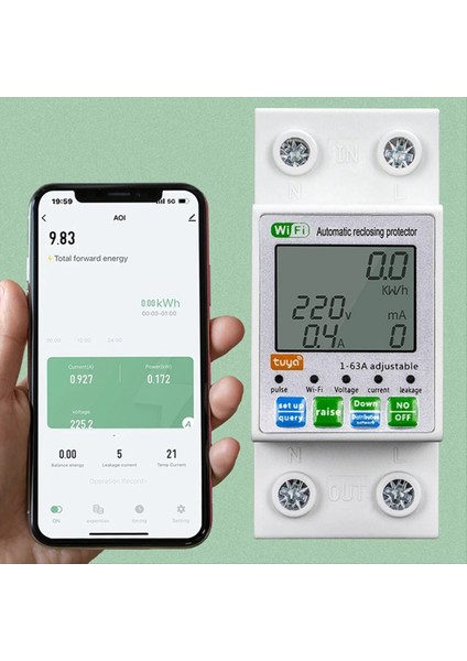 Tuya Wifi 1-63A Otomatik Tekrar Kapanan Koruyucu Akım Izleme Ölçer (Yurt Dışından) modelleri
