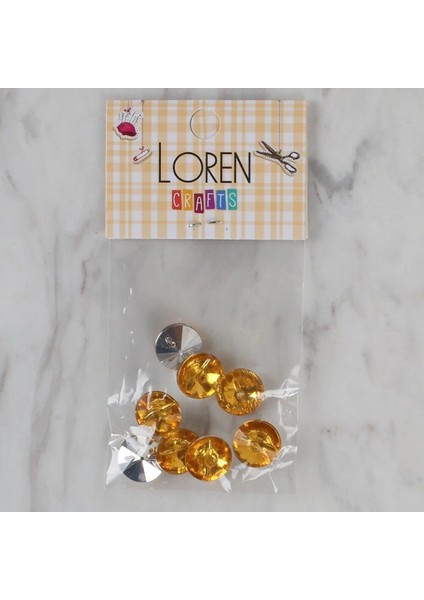 Loren Crafts hardal sarısı 8 li düğme - 206