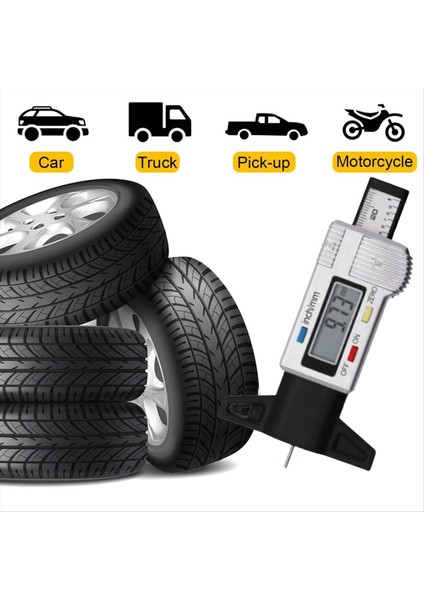 0-25MM/1 Inç Taşınabilir Lastik Diş Derinliği Ölçer Lastik Diş Kontrol Cihazı (Yurt Dışından) indirimleri
