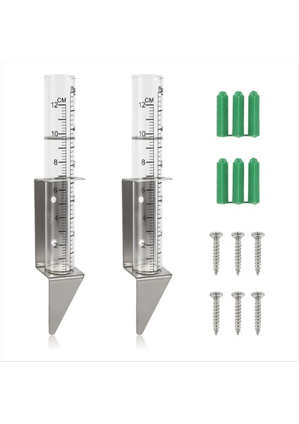 Adet Dış Mekan Yağmur Ölçeri, 5 Inç Kapasiteli Cam Yağmur Ölçeri (Yurt Dışından)