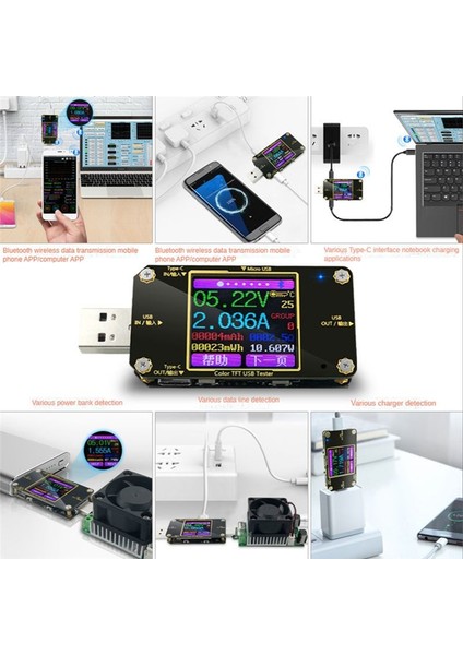 A3 USB Test Cihazı Renkli Tip-C Dijital Voltmetre (Yurt Dışından) indirimleri