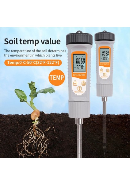 Bluetooth Ec/tds/cf Sıcaklık Ölçerli 4'ü 1 Arada Toprak Test Cihazı (Yurt Dışından) indirimleri