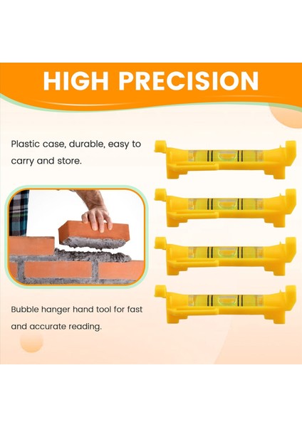4 Adet Ip Su Terazisi Askı Ipi Kabarcık Su Terazisi (Sarı) (Yurt Dışından) indirimleri