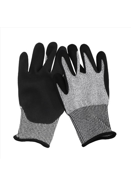 Seviye 5 Kesilmeye Dayanıklı Eldiven 3D Rahat Esnek Kesim, Gri 1 Çift (B) (Yurt Dışından)