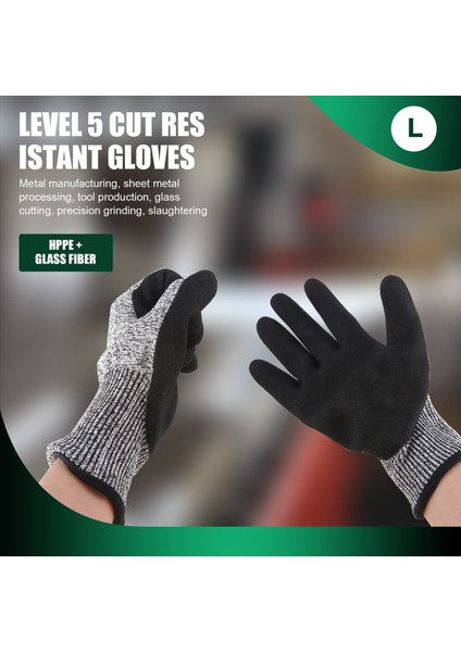 Seviye 5 Kesilmeye Dayanıklı Eldiven 3D Rahat Esnek Kesim, Gri 1 Çift (B) (Yurt Dışından) fırsatları