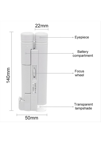 Taşınabilir Cep Mikroskobu 80X 100X Beyaz Mini Büyüteç (Yurt Dışından) indirimleri