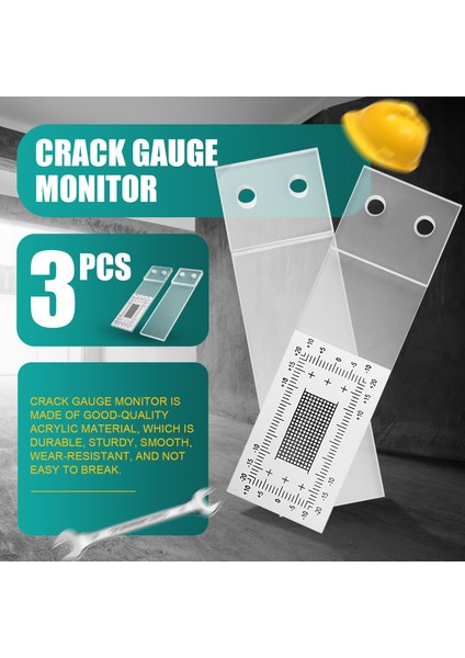 3 Parçalı Çatlak Ölçüm Aleti, Akrilik Köşe Çatlağı Karşılaştırma Kumpası (Yurt Dışından) fırsatları