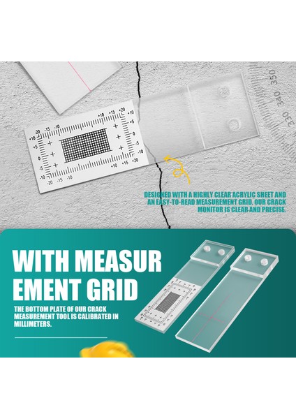3 Parçalı Çatlak Ölçüm Aleti, Akrilik Köşe Çatlağı Karşılaştırma Kumpası (Yurt Dışından) indirimleri
