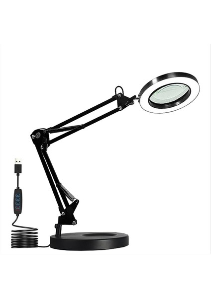 Işıklı ve Standlı Büyüteç, Kelepçeli 2'si 1 Arada, 3 Renk Modu (Yurt Dışından)