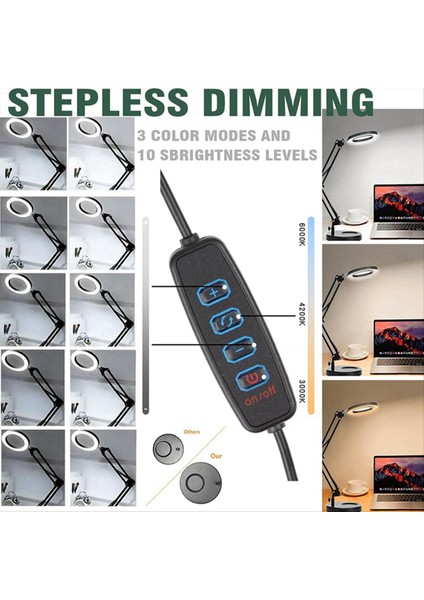 Işıklı ve Standlı Büyüteç, Kelepçeli 2'si 1 Arada, 3 Renk Modu (Yurt Dışından) indirimleri