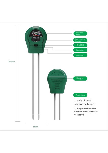 3'ü 1 Arada Bitki Toprak Test Cihazı Toprak Nem Ölçer Ph Toprak Test Cihazı (Yurt Dışından) fiyatları