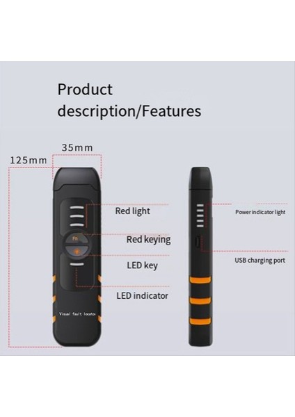 Fiber Optik Test Cihazı Vfl 10MW Şarj Edilebilir Optik Lazer Kırmızı Işık Kalemi (Yurt Dışından) indirimleri