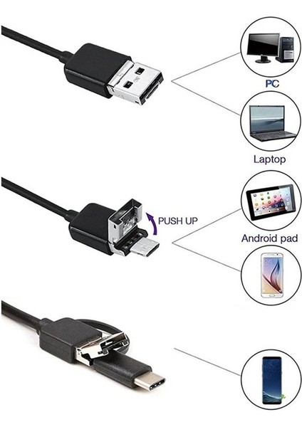 Otg Android Telefon Için 7mm Muayene Yılan Kamerası, 3,5 M Yumuşak Kablo (Yurt Dışından) fırsatları
