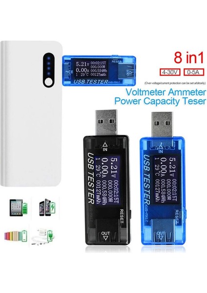 USB Test Cihazı Dc Güç Ölçer 4V-30V Dijital Voltmetre Voltmetre, Mavi (Yurt Dışından) fiyatları