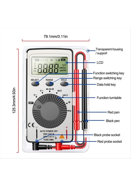 Dijital Multimetre Otomatik Aralıklı Voltmetre Test Cihazı Voltaj Ölçer (Yurt Dışından) fiyatları
