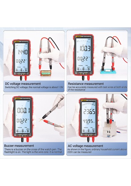 Aneng 681 Dijital Multimetre Temassız Voltaj Test Cihazı Kırmızı (Yurt Dışından) indirimleri