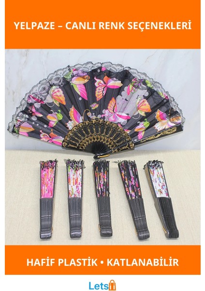 Hafif Renkli Plastik Yaz Yelpazesi