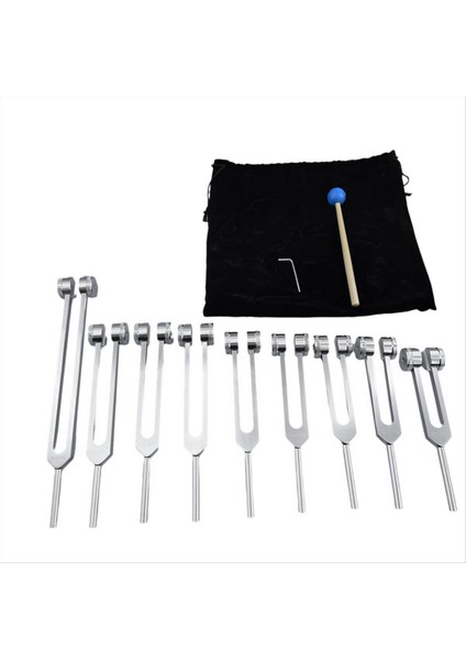 Alüminyum Alaşımlı Çakra Diyapozon Seti ve Çekiçler, Gümüş (Yurt Dışından)