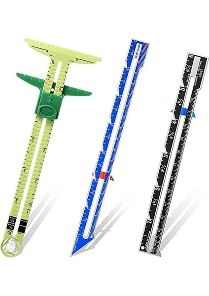 3'lü Sürgülü Ölçer Seti, Dikiş Aletleri Seti, Dikiş Ölçerleri (Yurt Dışından)