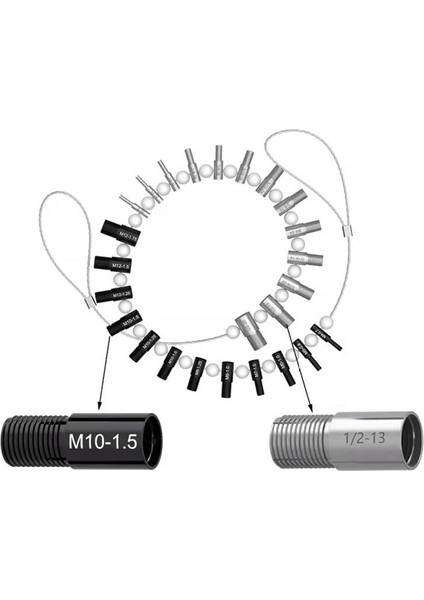 Diş Test Cihazı Cıvata Somun Vida Kontrol Cihazı 26 Erkek / Dişi Boyut Ölçer Aracı (Yurt Dışından) modelleri