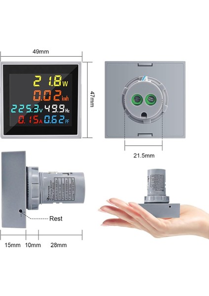 Enerji Ölçer, Ac 50-300V 100A Mini Güç Monitörü 6'sı 1 Arada (Yurt Dışından) indirimleri