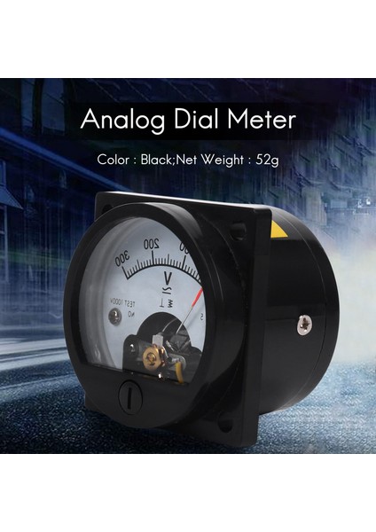 Ac 0-300V Yuvarlak Analog Kadranlı Panel Metre Voltmetre Göstergesi Siyah (Yurt Dışından) modelleri