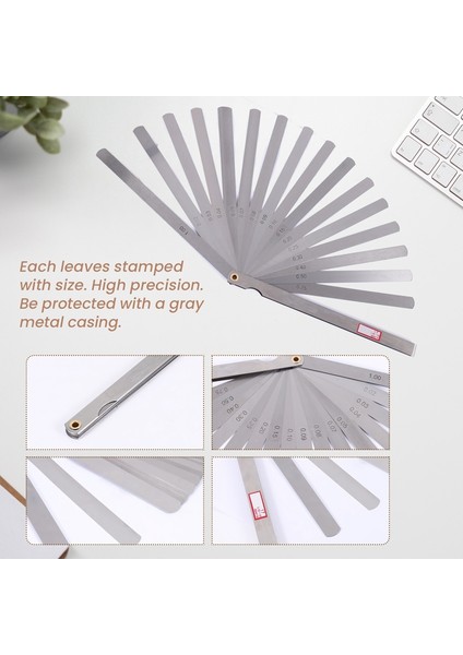 200MM Uzunluk 17 Yaprak 0,02MM-1,0MM Boşluk Kalın Ölçü Kumpas Ölçer (Yurt Dışından) indirimleri