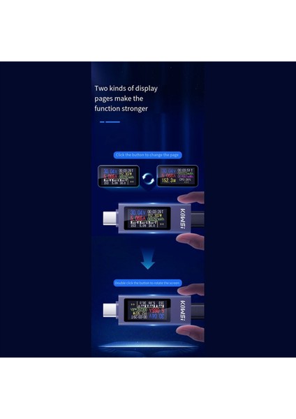 Kowsı Güç Ölçer Voltaj Ampermetre Güç Ölçer Tip-C Şarj Test Cihazı (Yurt Dışından) indirimleri