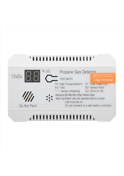 Propan Dedektörü 12V Lpg Doğalgaz Sensörü Sızıntı Alarmı 85DB (Beyaz) (Yurt Dışından)