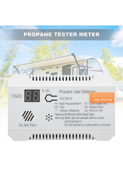 Propan Dedektörü 12V Lpg Doğalgaz Sensörü Sızıntı Alarmı 85DB (Beyaz) (Yurt Dışından) fırsatları