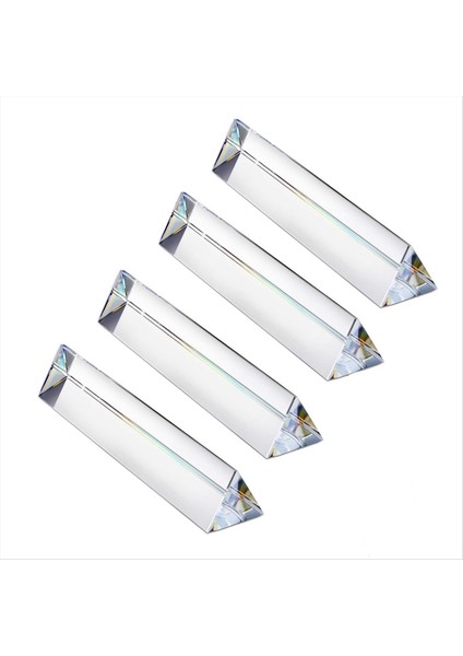 4 Adet 6 Inç Şeffaf Optik Lens Camı Üçgen Prizma (Yurt Dışından)