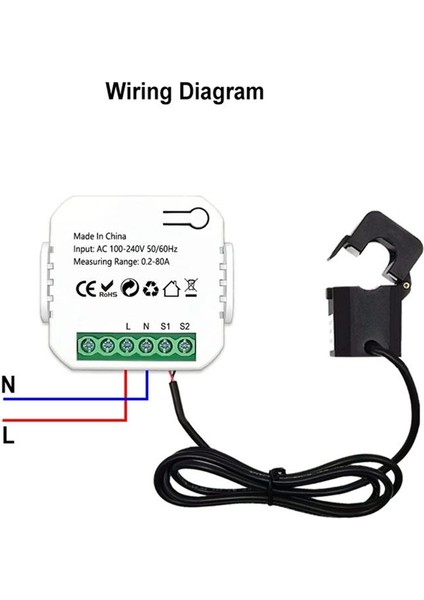 Tuya Smart Life Zigbee Metre 80A Akım Kelepçeli Kwh Monitör 240V (Yurt Dışından) indirimleri