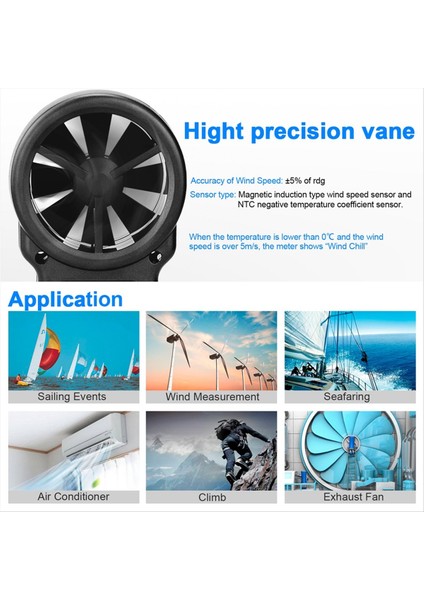 Holdpeak 866B-APP Bluetooth El Tipi Anemometre - Dijital Rüzgar Hızı, (Yurt Dışından) modelleri