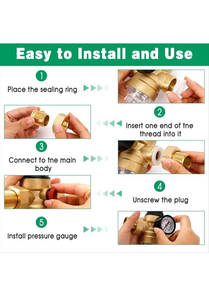 Pirinç Basınç Regülatörü 3/4 Inç, DN20 Redüksiyon Vanası (Yurt Dışından) fırsatları