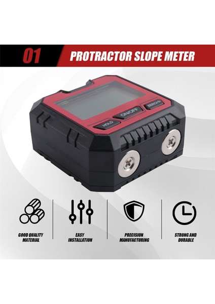 Hassas Dijital Eğim Ölçer Elektron Gonyometreleri Manyetik-Kırmızı (Yurt Dışından) fırsatları