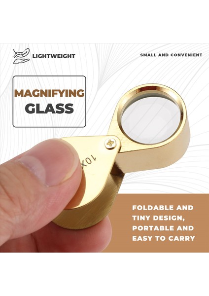 10X Cam Kuyumcu Gözü Katlanabilir Mücevher Döngüsü Büyüteci (Altın) (Yurt Dışından) fırsatları