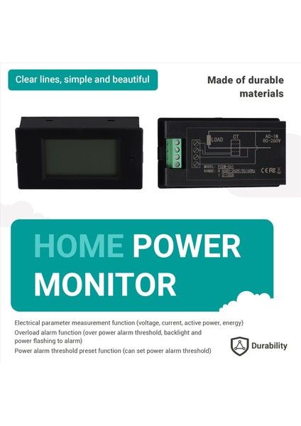 Ac 80-260V 100A PZEM-061 LCD Ekranlı Dijital Ampermetre Voltmetre (Yurt Dışından) fırsatları