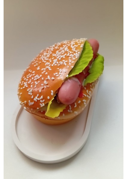 Yapay Hamburger Sosis Buzdolabı Magnet Yumuşak Üç Boyutlu Ekmek Hediyelik Dekor modelleri