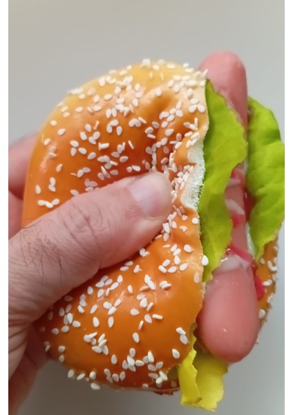 Yapay Hamburger Sosis Buzdolabı Magnet Yumuşak Üç Boyutlu Ekmek Hediyelik Dekor