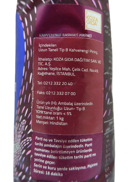 Kahverengi Basmati Pirinci 1 kg modelleri
