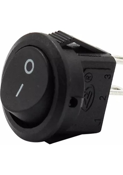 MR-133 20MM Yuvarlak Işıksız Anahtar On-Off 2 Bacaklı Siyah