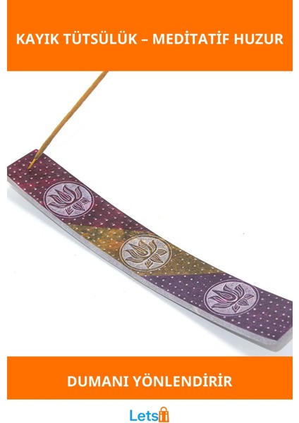 Doğal Obsidian Taşı Kayık Tütsülük Şık ve Zarif Tasarım