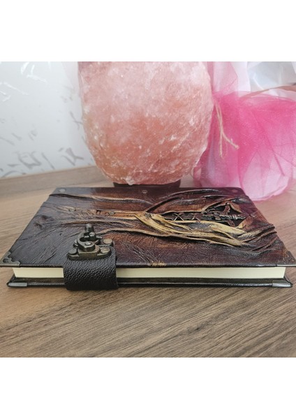 Kılıç Eskitme Hakiki Deri Şamua Kağıt El Yapımı Hediyelik Anı Günlük Ajanda Defter
