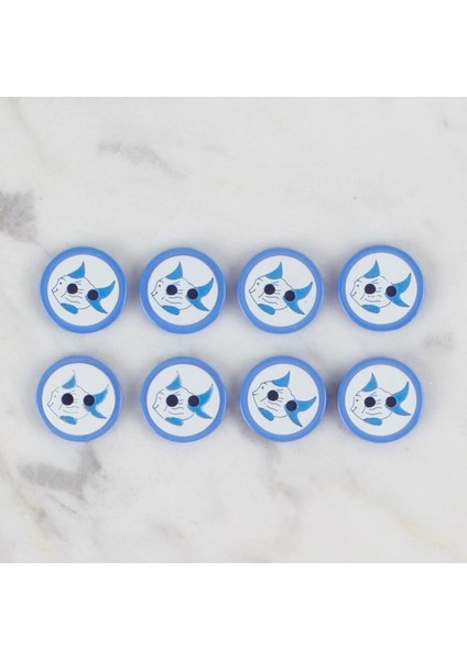 Loren Crafts koyu mavi 8 li balık düğme - 576 fiyatları