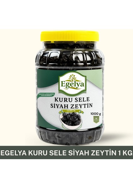 Doğal Kuru Sele Siyah Zeytin 1 kg (Gemlik Tipi – Katkısız – Siyah Zeytin)