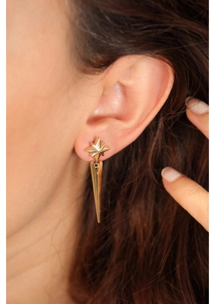 Asil 14 Ayar Kuzey Yıldızı Sallantılı altın küpe KP5179 modelleri