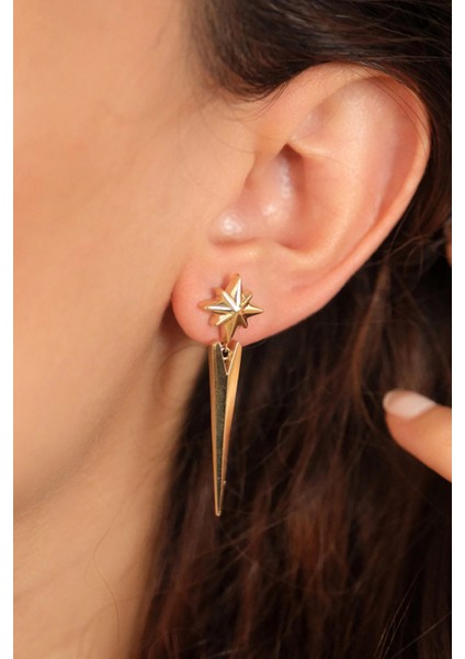 Asil 14 Ayar Kuzey Yıldızı Sallantılı altın küpe KP5179 fırsatları