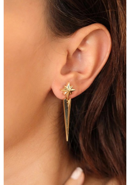 Asil 14 Ayar Kuzey Yıldızı Sallantılı altın küpe KP5179 indirimleri