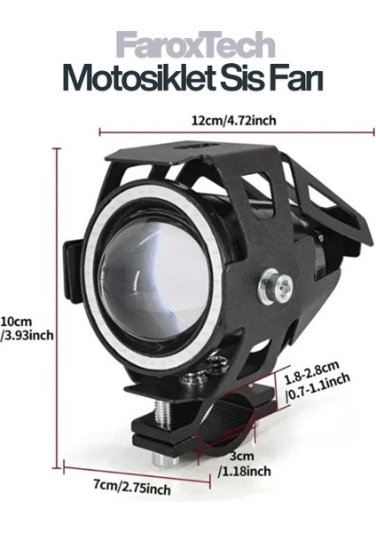 Motosiklet Sis Farı – Lensli Projeksiyon Led, Halo Halkalı, Suya Dayanıklı, Evrensel Kelepçe fırsatları