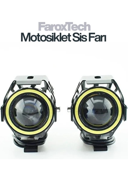 Motosiklet Sis Farı – Lensli Projeksiyon Led, Halo Halkalı, Suya Dayanıklı, Evrensel Kelepçe indirimleri